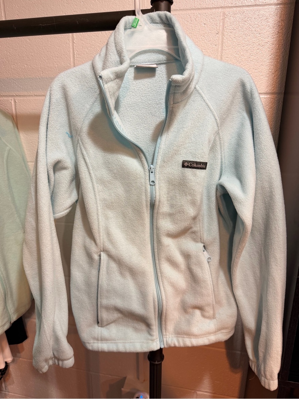 Columbia Light Blue Full-Zip Teddy Fleece Jacket